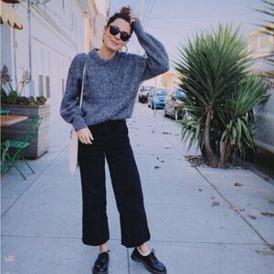 Everlane Wide Leg Cropped Pant in Black